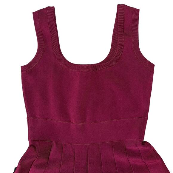NEW NWT Herve Leger Fit and Flare Maroon Mini Dress Size Large - Picture 7 of 15